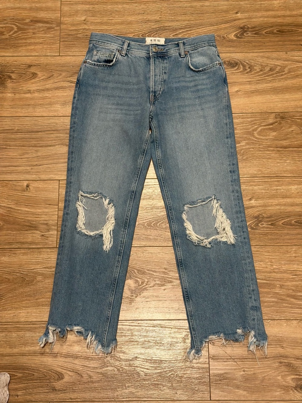 Free People We the Free Maggie Ripped Crop Straight Leg Jeans Womens Size 26